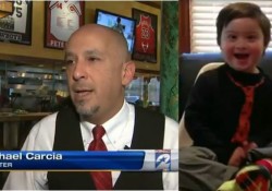 down syndrome child at restaurant