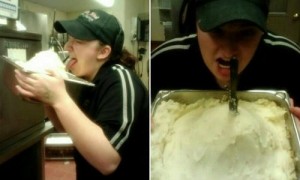 KFC-employee-licking-mashed-potatoes