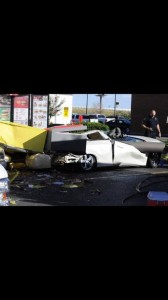 mcdonald's sign falls on car