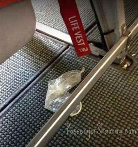 used condom under plane seatr