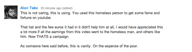 angry at homeless man on twitter