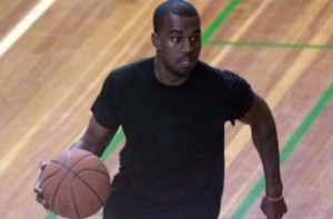 kanye west playing basketball